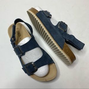 Zara suede footbed comfort sandals EU SZ 35